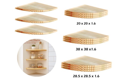 Wooden corner shelf - shelf, natural