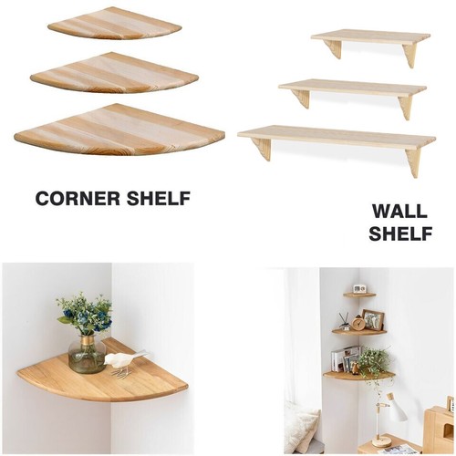 Natural wood wooden shelf - natural,