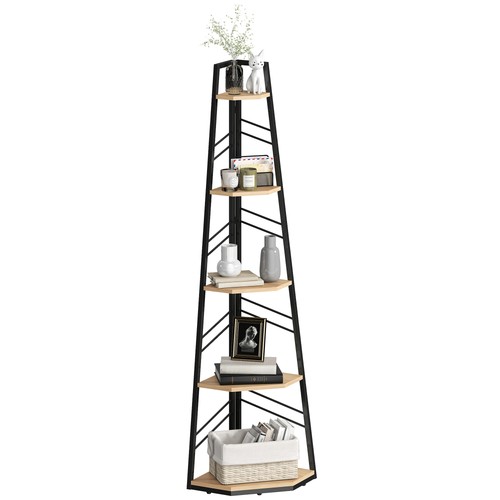 Homcom tier corner bookcase - homcom, 5-tier