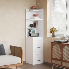 White Corner Storage Cabinet