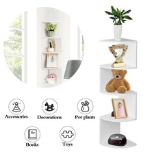 White 5 Tier Floating Corner